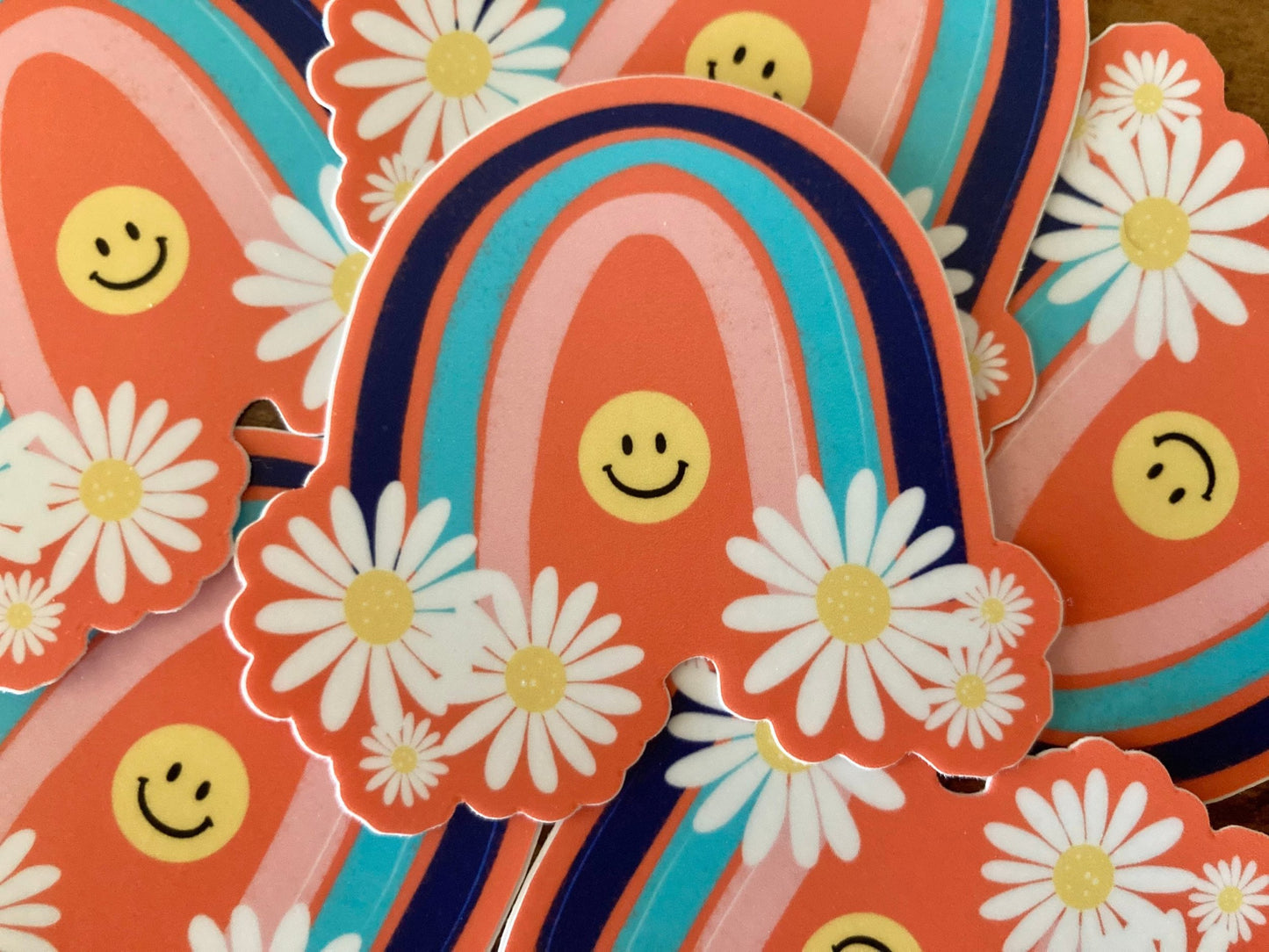 Daisy Rainbow Smiley Sticker