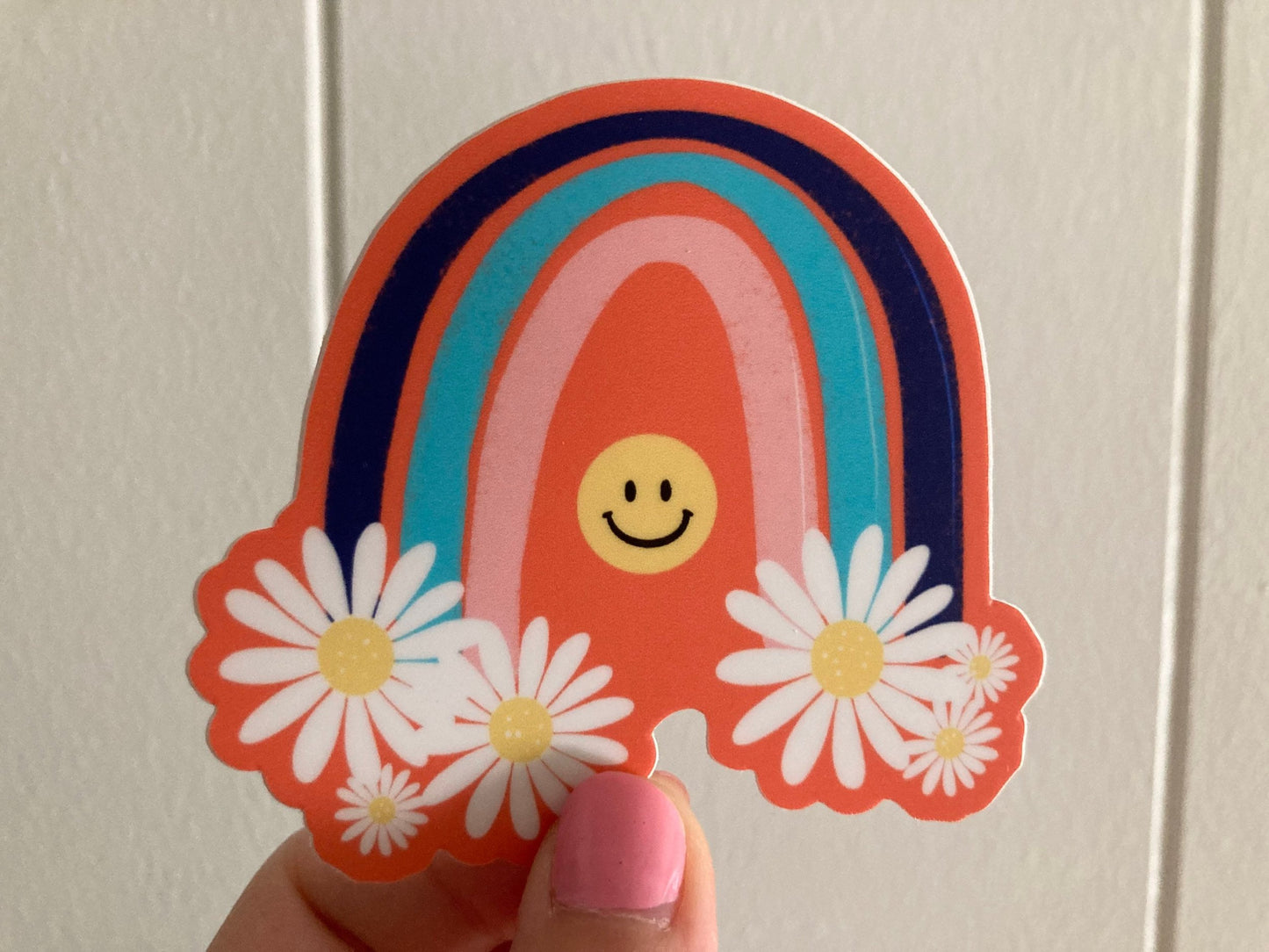 Daisy Rainbow Smiley Sticker