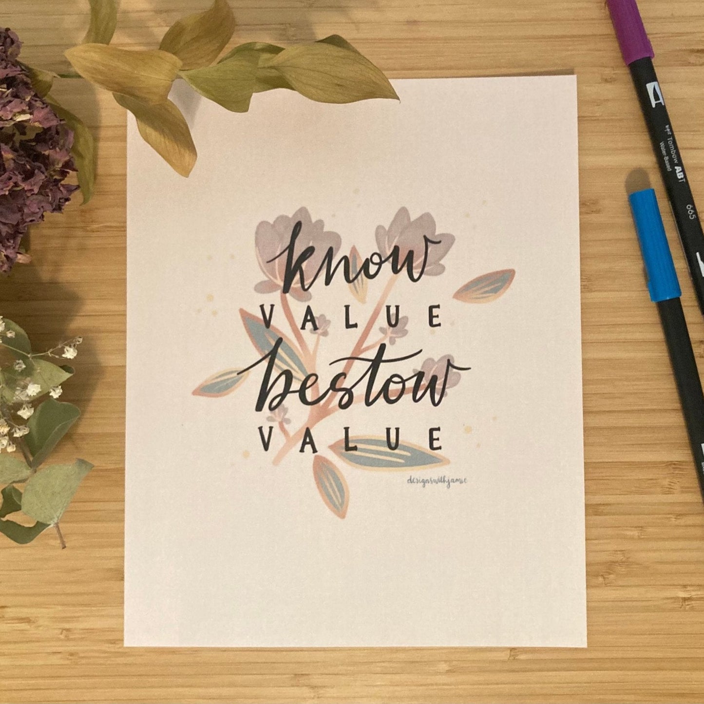 Know Value, Bestow Value Print