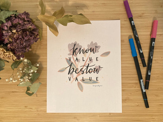 Know Value, Bestow Value Print