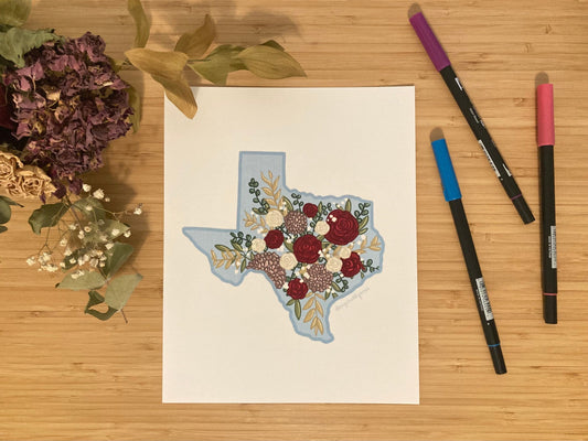 Texas Floral Print